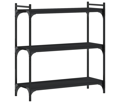 Librería de 3 estantes madera de ingeniería negro 80x30x86 cm