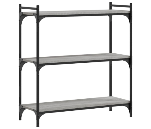 Librería 3 estantes madera ingeniería gris Sonoma 80x30x86 cm