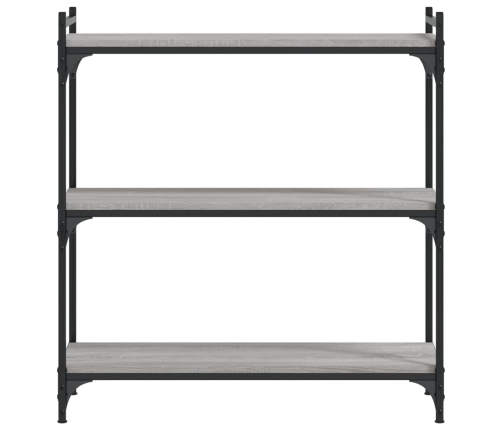 Librería 3 estantes madera ingeniería gris Sonoma 80x30x86 cm