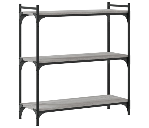 Librería 3 estantes madera ingeniería gris Sonoma 80x30x86 cm