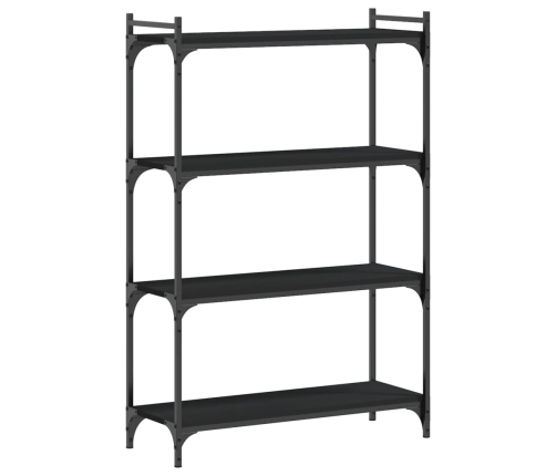 Librería de 4 estantes madera de ingeniería negro 80x30x120 cm