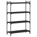 Librería de 4 estantes madera de ingeniería negro 80x30x120 cm