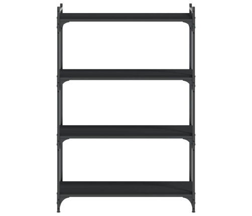 Librería de 4 estantes madera de ingeniería negro 80x30x120 cm