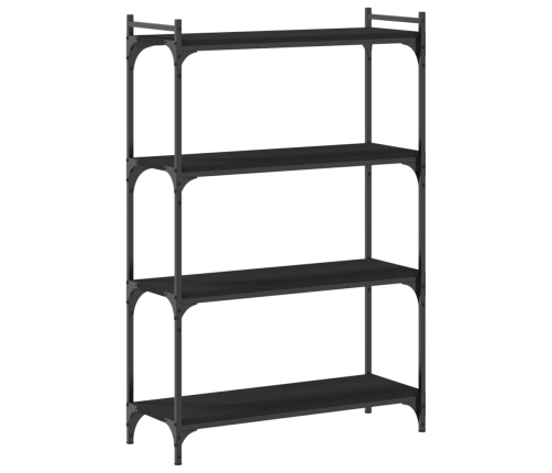 Librería de 4 estantes madera de ingeniería negro 80x30x120 cm