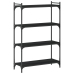 Librería de 4 estantes madera de ingeniería negro 80x30x120 cm