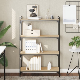 Librería 4 estantes madera ingeniería roble Sonoma 80x30x120 cm