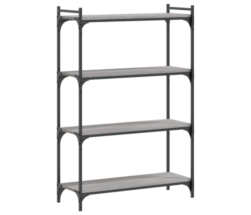 Librería 4 estantes madera ingeniería gris Sonoma 80x30x120 cm