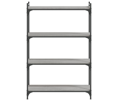 Librería 4 estantes madera ingeniería gris Sonoma 80x30x120 cm