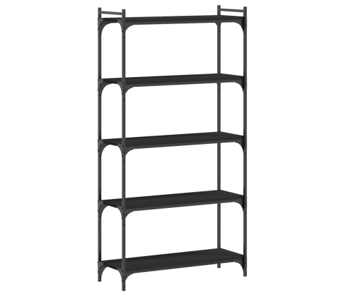 Librería de 5 estantes madera de ingeniería negro 80x30x154 cm