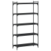 Librería de 5 estantes madera de ingeniería negro 80x30x154 cm