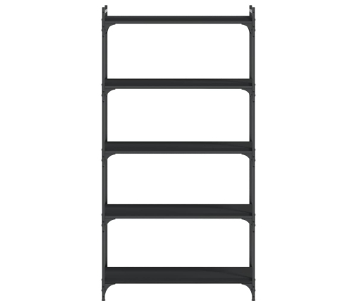 Librería de 5 estantes madera de ingeniería negro 80x30x154 cm