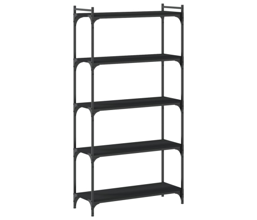 Librería de 5 estantes madera de ingeniería negro 80x30x154 cm