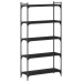 Librería de 5 estantes madera de ingeniería negro 80x30x154 cm