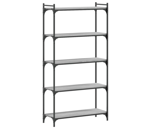 Librería 5 estantes madera ingeniería gris Sonoma 80x30x154 cm