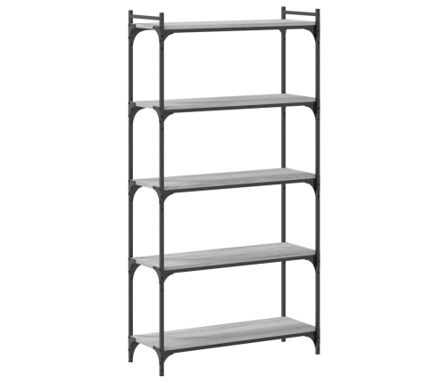 Librería 5 estantes madera ingeniería gris Sonoma 80x30x154 cm