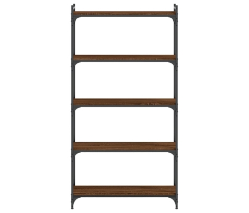 vidaXL Librería 5 estantes madera ingeniería roble marrón 80x30x154 cm