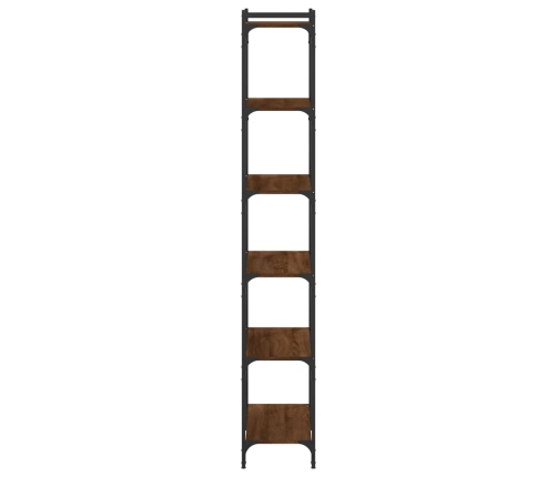 Librería 6 estantes madera ingeniería roble marrón 80x30x188 cm