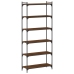 Librería 6 estantes madera ingeniería roble marrón 80x30x188 cm