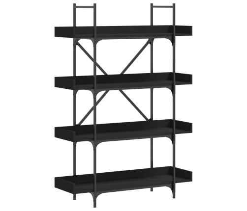 Librería de 4 estantes madera ingeniería negro 100x33x145,5 cm