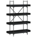 Librería de 4 estantes madera ingeniería negro 100x33x145,5 cm