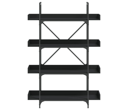 Librería de 4 estantes madera ingeniería negro 100x33x145,5 cm