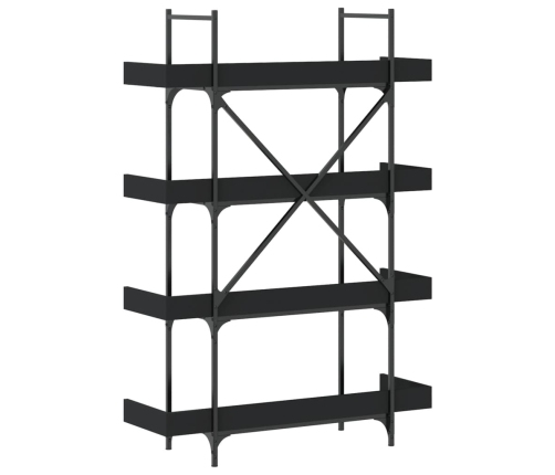 Librería de 4 estantes madera ingeniería negro 100x33x145,5 cm