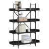 Librería de 4 estantes madera ingeniería negro 100x33x145,5 cm