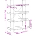 Librería 4 estantes madera ingeniería roble humo 100x33x145,5cm