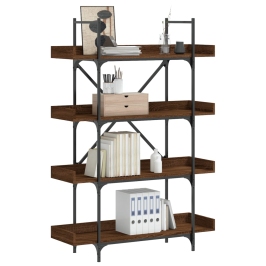Librería de 4 estantes madera ingeniería marrón 100x33x145,5 cm