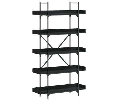 vidaXL Librería 5 estantes madera de ingeniería negro 100x33x180,5 cm