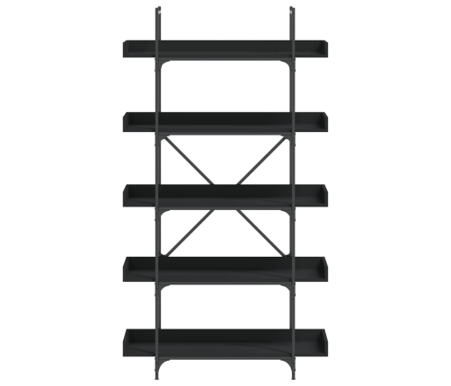 vidaXL Librería 5 estantes madera de ingeniería negro 100x33x180,5 cm