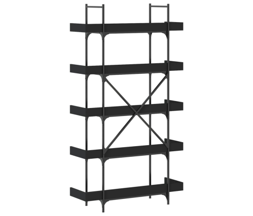 vidaXL Librería 5 estantes madera de ingeniería negro 100x33x180,5 cm