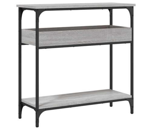 Mesa consola estante madera ingeniería Sonoma gris 75x29x75 cm