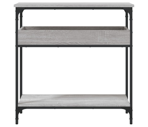 Mesa consola estante madera ingeniería Sonoma gris 75x29x75 cm