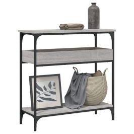 Mesa consola estante madera ingeniería Sonoma gris 75x29x75 cm