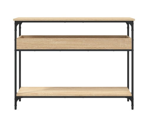 Mesa consola estante madera ingeniería roble Sonoma 100x29x75cm