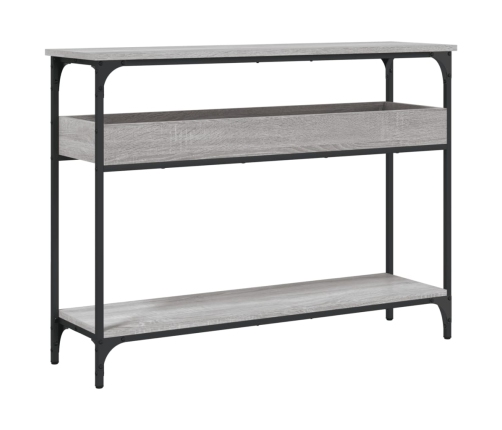 Mesa consola estante madera ingeniería Sonoma gris 100x29x75 cm