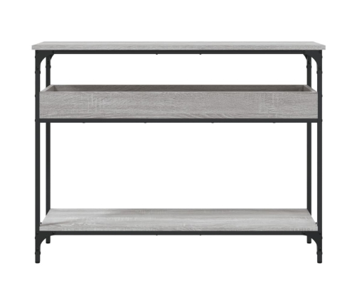 Mesa consola estante madera ingeniería Sonoma gris 100x29x75 cm