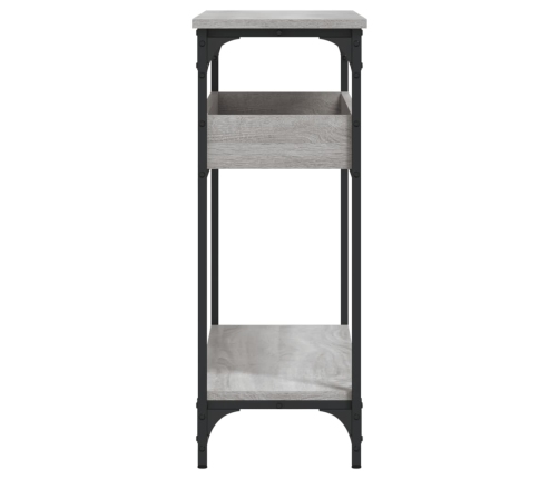 Mesa consola estante madera ingeniería Sonoma gris 100x29x75 cm