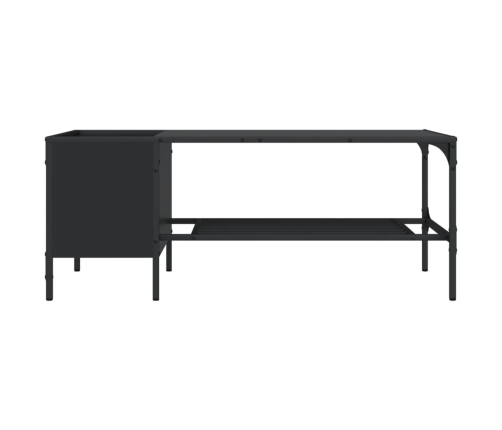 Mesa de centro con estante madera ingeniería negro 100x51x40 cm