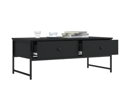 Mesa de centro madera de ingeniería negro 101x49x39,5 cm