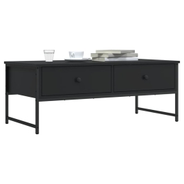 Mesa de centro madera de ingeniería negro 101x49x39,5 cm