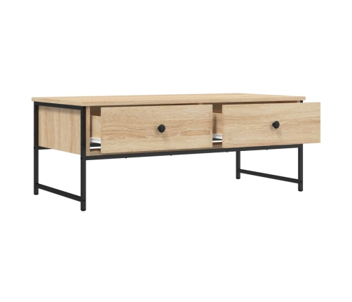 vidaXL Mesa de centro madera de ingeniería roble Sonoma 101x49x39,5 cm