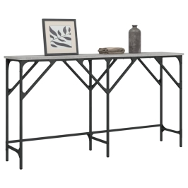 Mesa consola madera de ingeniería gris Sonoma 140x29x75 cm