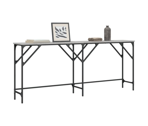 vidaXL Mesa consola madera de ingeniería gris Sonoma 180x29x75 cm