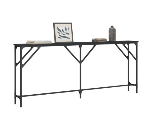 Mesa consola madera de ingeniería negro 180x23x75 cm