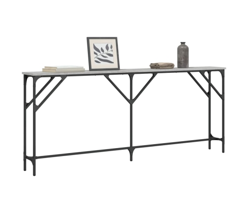 Mesa consola madera de ingeniería gris Sonoma 180x23x75 cm