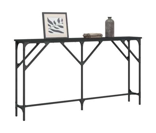 Mesa consola madera de ingeniería negro 140x23x75 cm