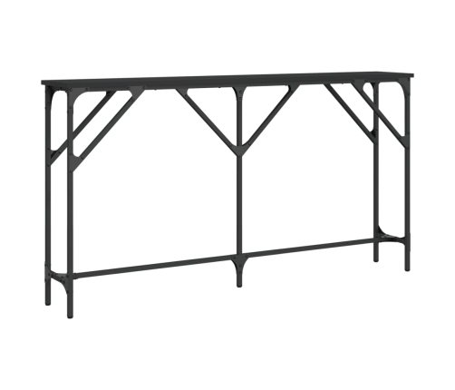 Mesa consola madera de ingeniería negro 140x23x75 cm