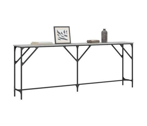 Mesa consola madera de ingeniería gris Sonoma 200x29x75 cm